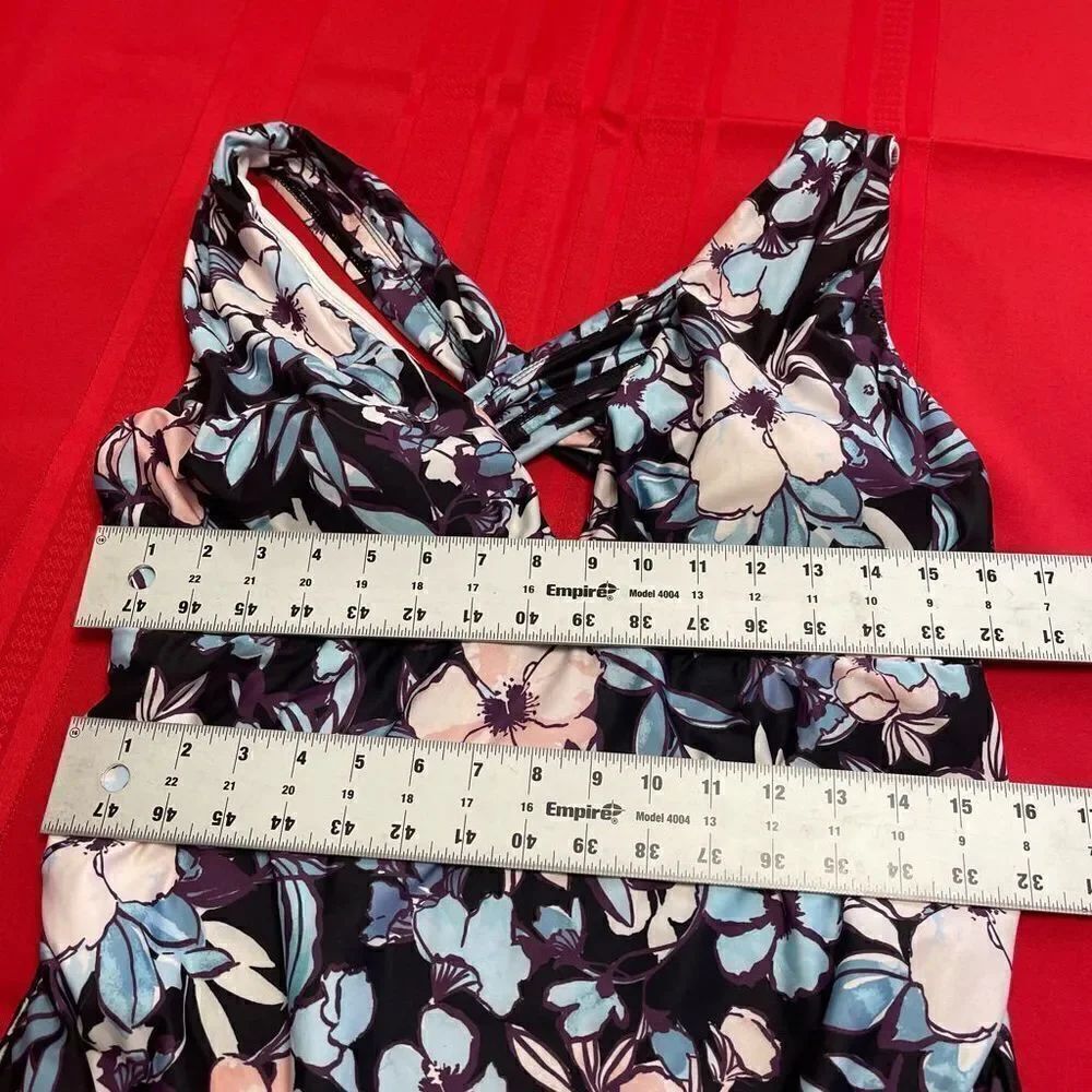 Beach Scene Collection Floral One Piece Bathing Suit Size Large - Picture 4 of 5